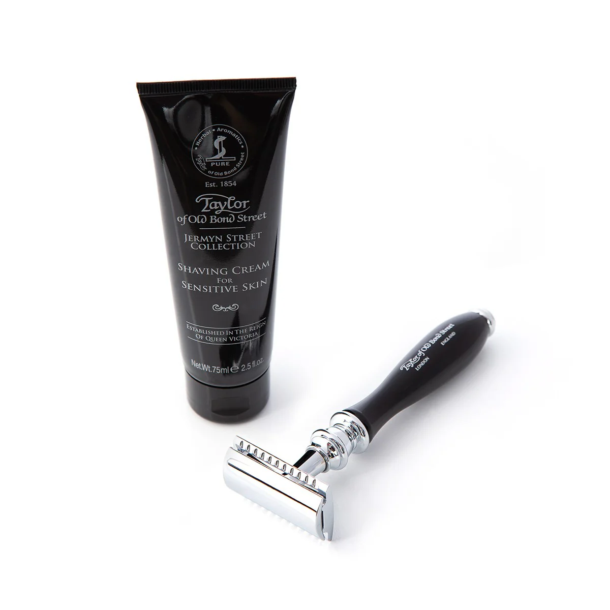 Victorian Safety Razor with Black Handle & Jermyn Street Shaving Cream Gift Box - Image 3