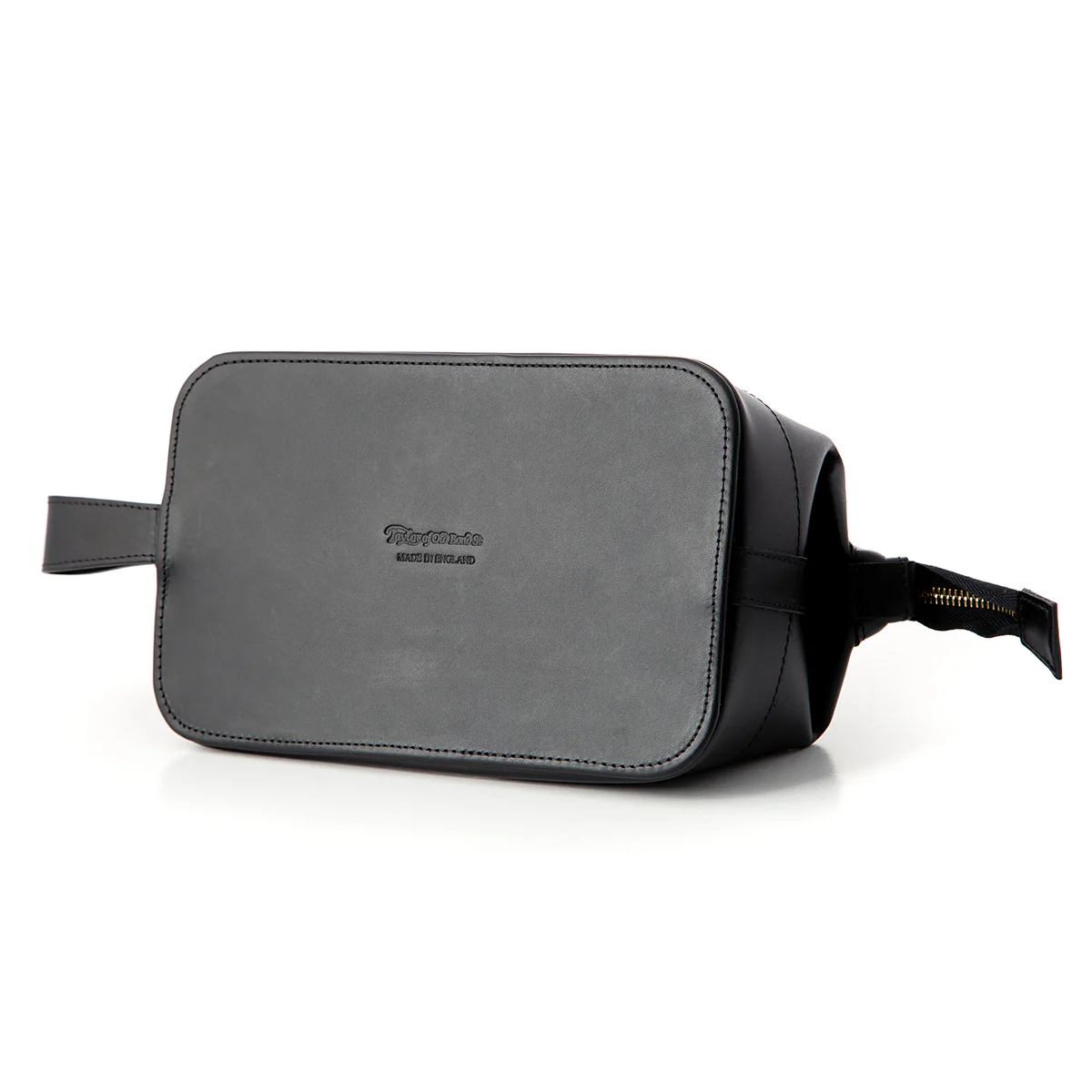 Medium Black Leather Wash Bag - Image 3