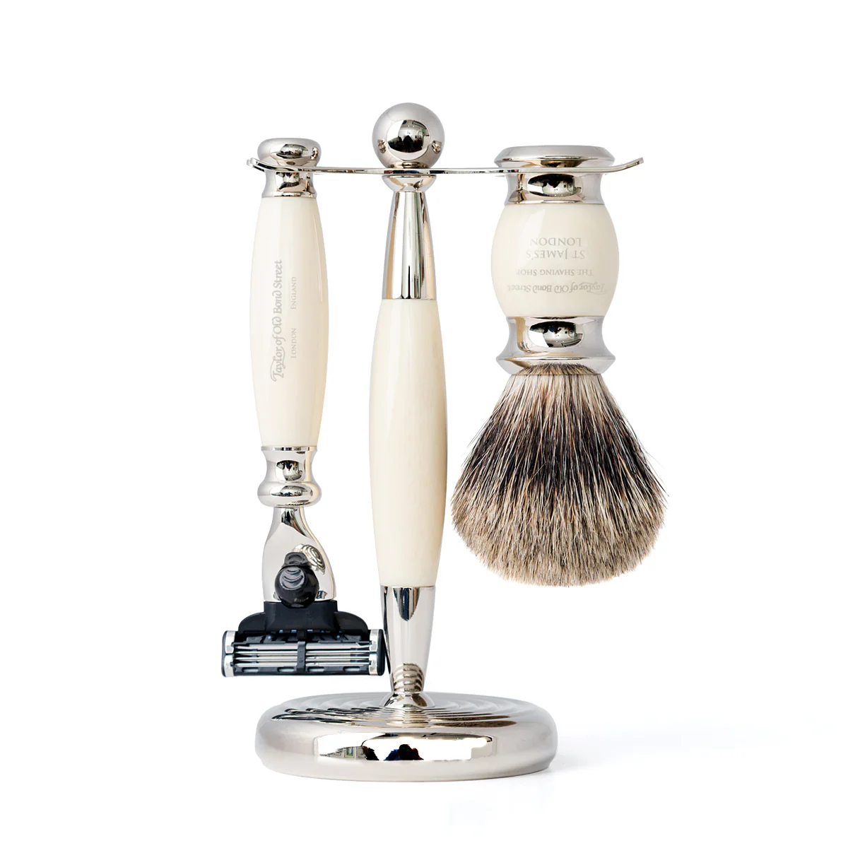Pure Badger Mach3 Edwardian Shaving Set (individual items)