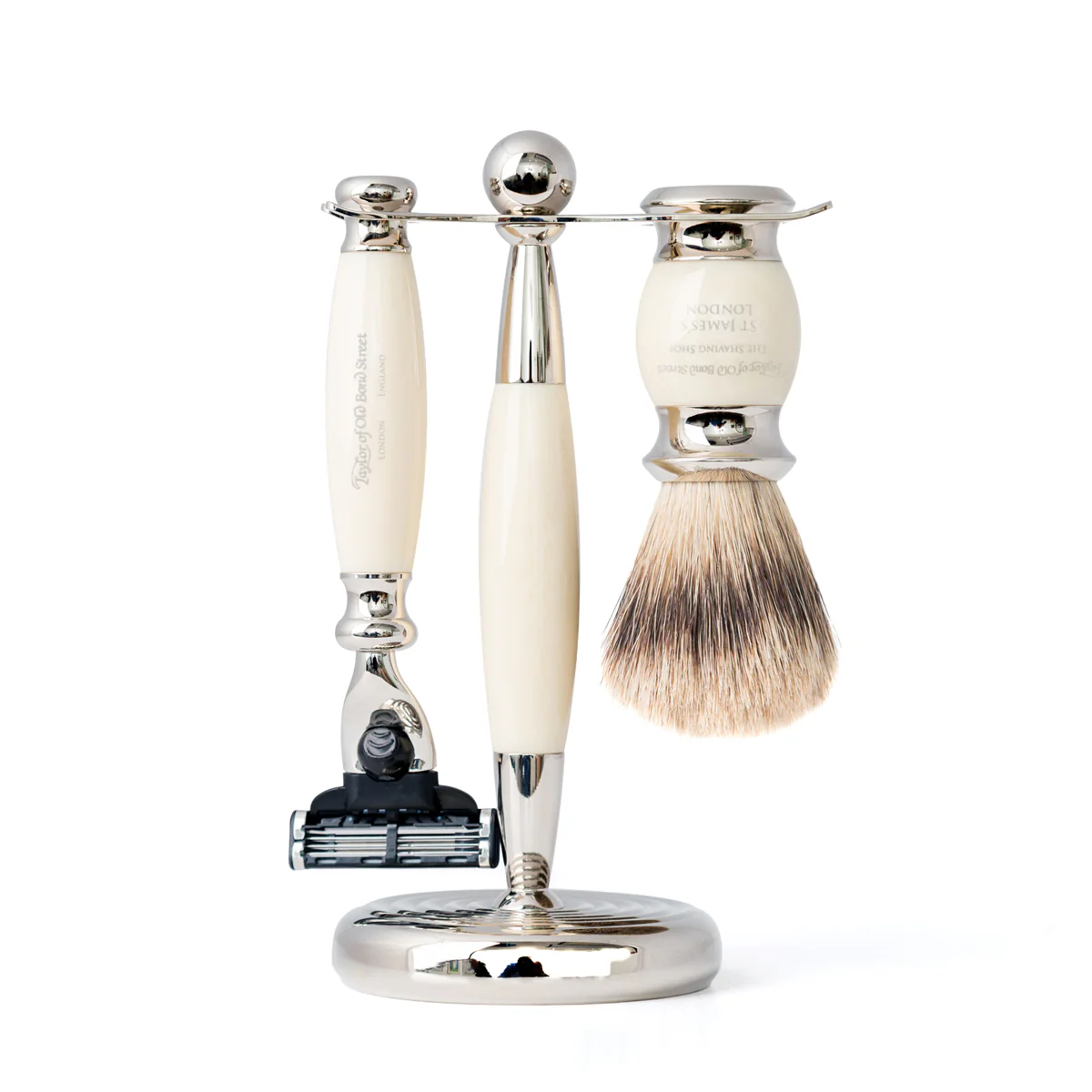 Super Badger Mach3 Edwardian Shaving Set (individual items)